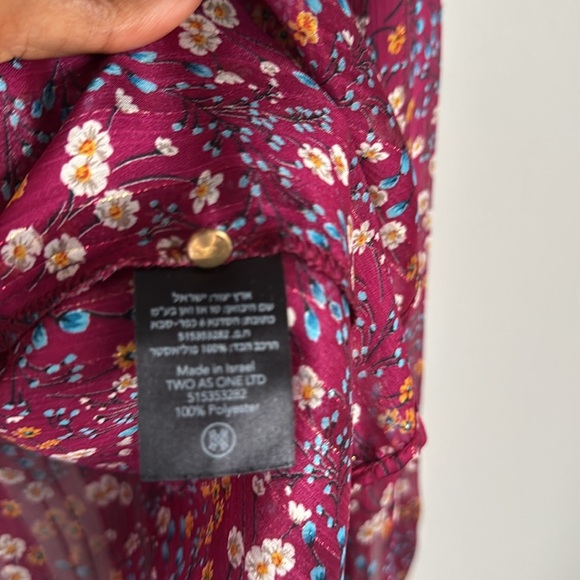 Sabina Musayev Hazel Floral Tie Neck Blouse Small - Picture 9 of 15